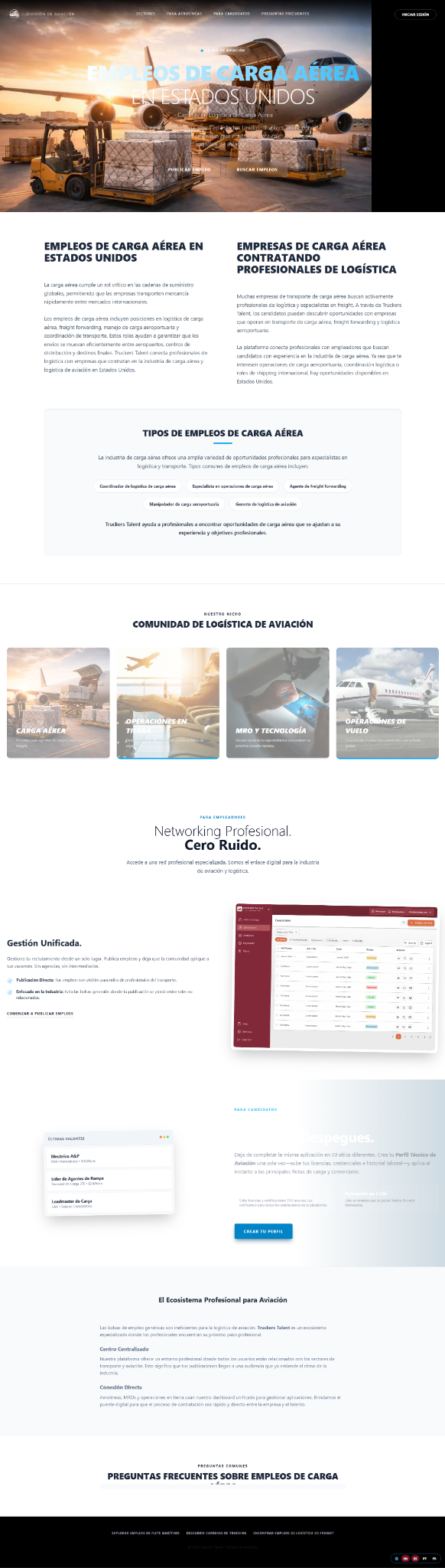 Truckers Talent / Air Cargo website screenshot